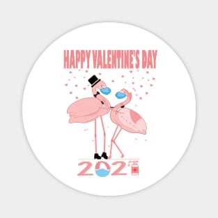 Happy valentine's day quarantined funny valentine 2021 flamingo lovers gift Magnet